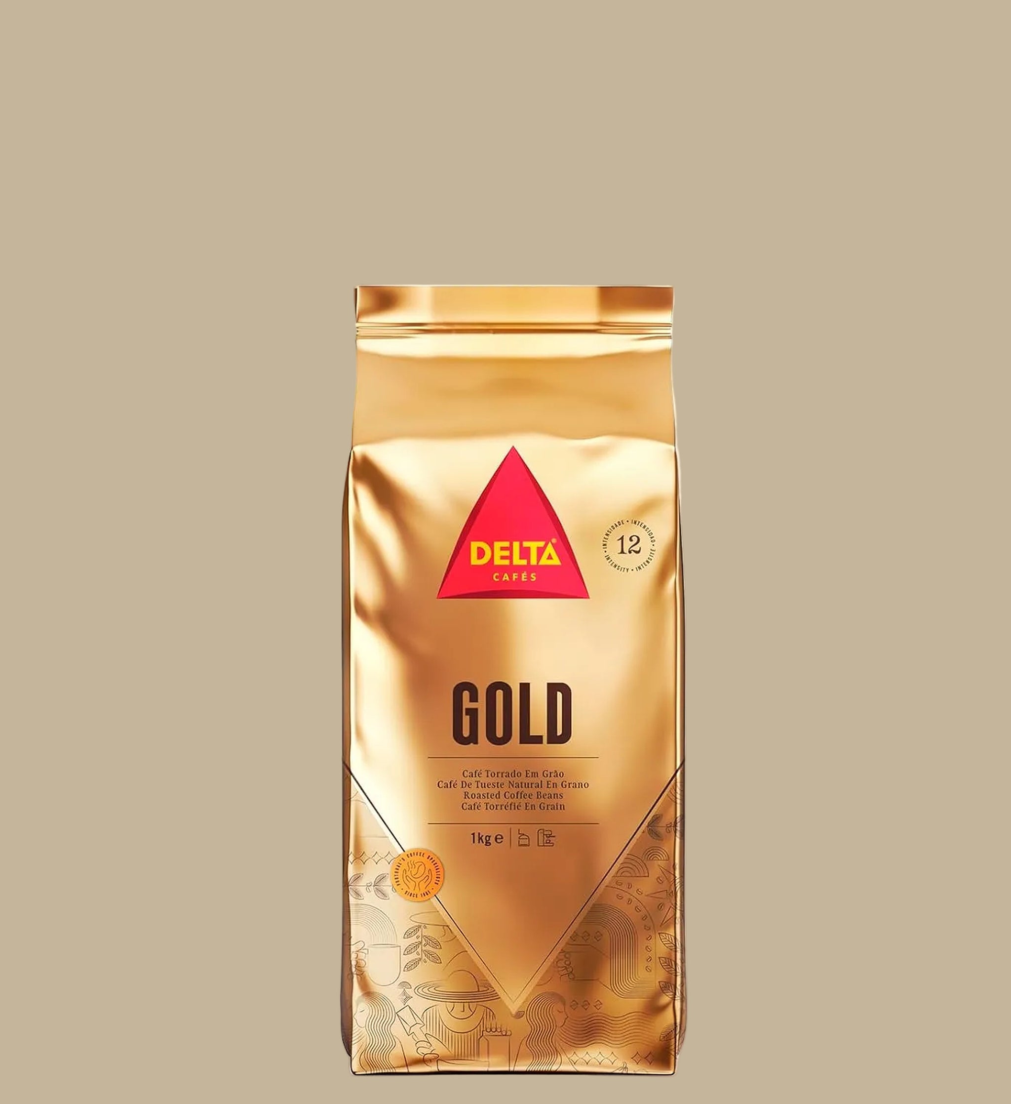 Delta Cafés Gold Kaffeebohnen – ganze Bohne, 1 kg