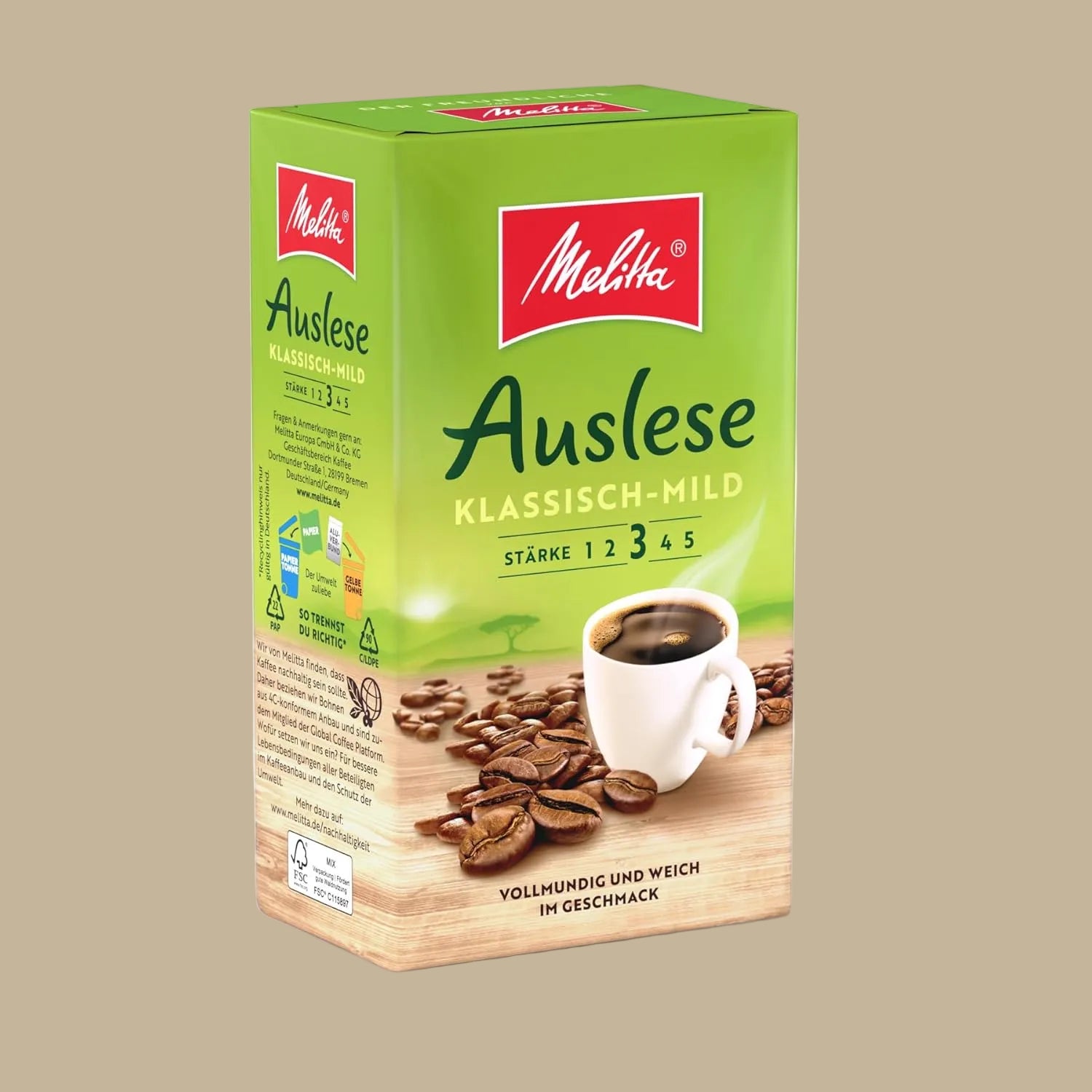 Melitta Auslese Klassisch-Mild Filterkaffee gemahlen, 500 g