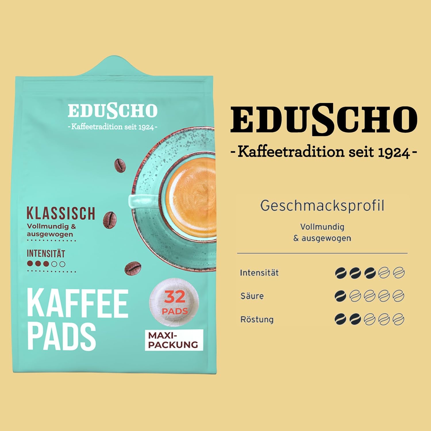 Eduscho Classic Coffee Pods, 32 Pads, Pack of 1