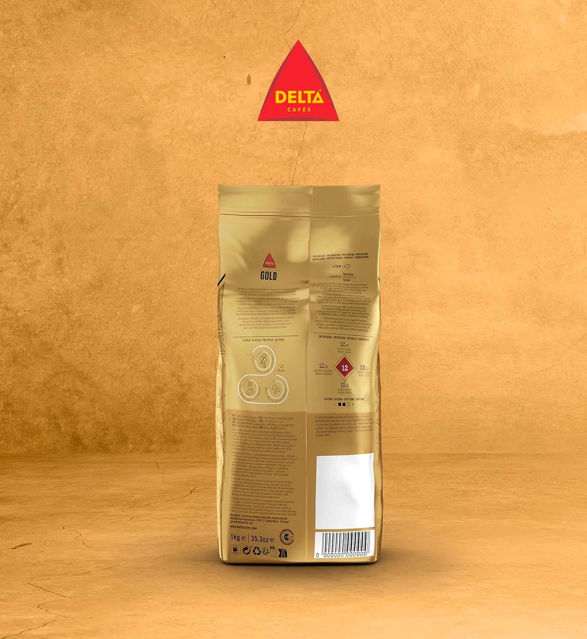 Delta Cafés Gold Kaffeebohnen – ganze Bohne, 1 kg